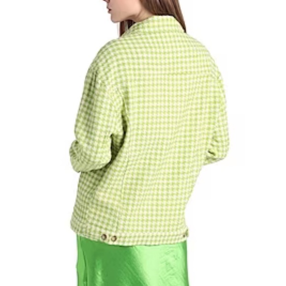 Topshop Gingham Bouclé Shacket + Matching Pants, in Green - Picture 4 of 6